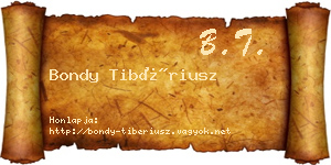 Bondy Tibériusz névjegykártya